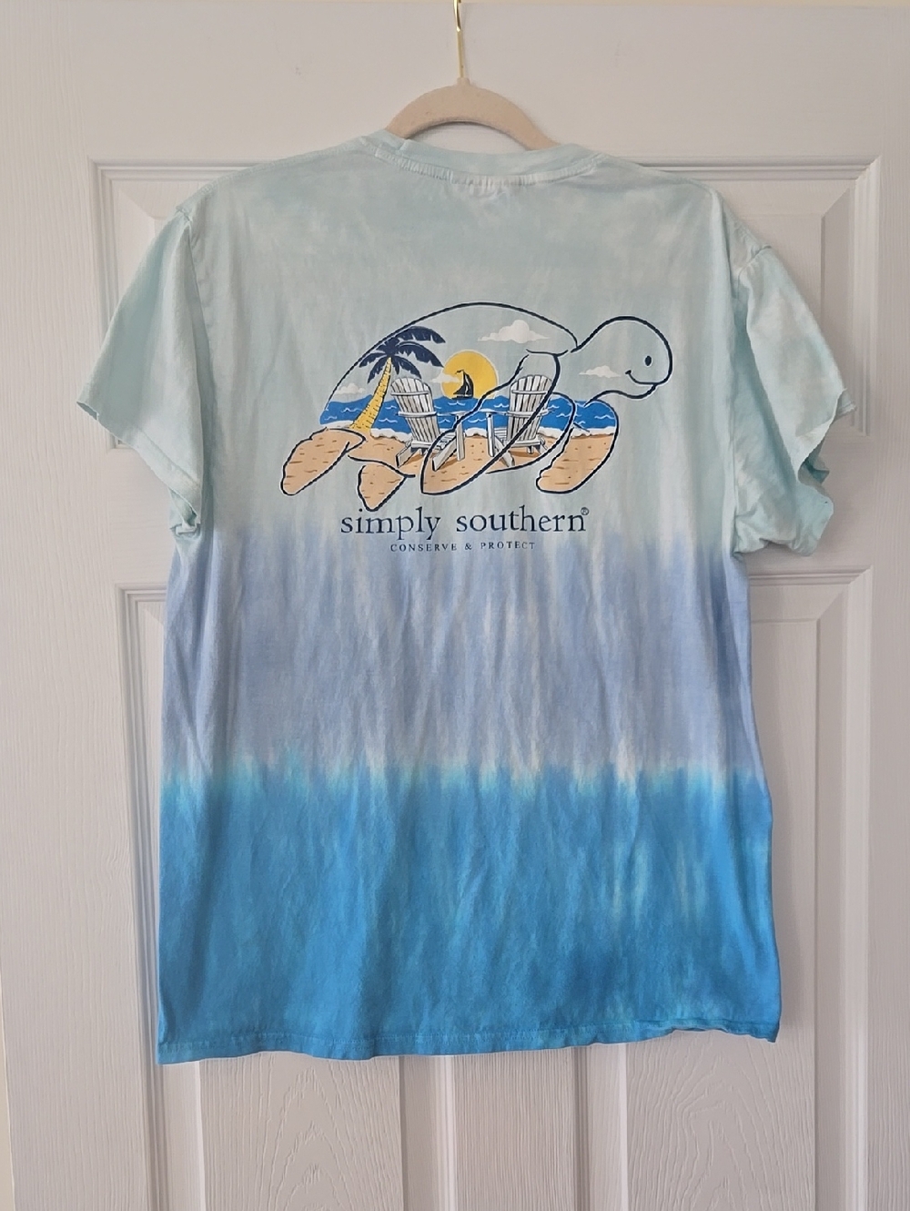 Simply Southern Sea Turtle Beach Graphic Tie-Dye Tee